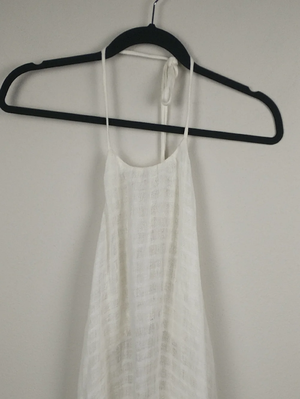Cult Gaia Halter Maxi Dress XS Off White Sheer Linen Gauze Beach Coverup